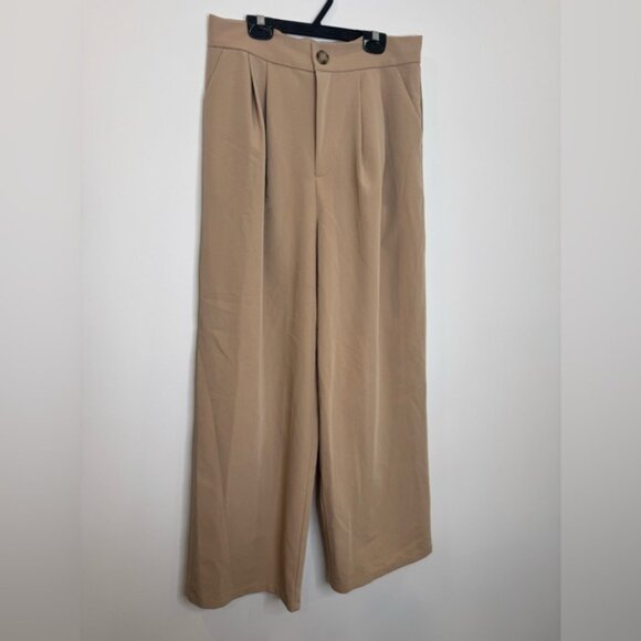 Dailystory Tan Pleated trousers Pants size medium - Picture 2 of 8